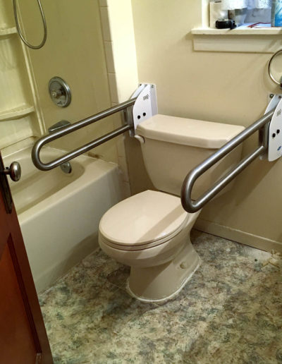 double grab bar installation toilet