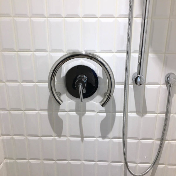 grab bar installer around shower regulator
